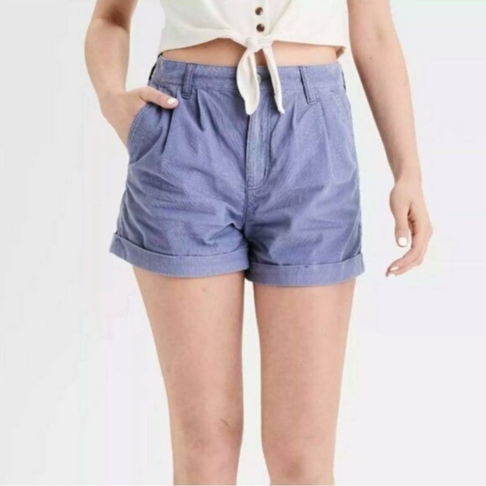 NEW AEO Corduroy Mom Shorts Prep Purple 2 High Waisted